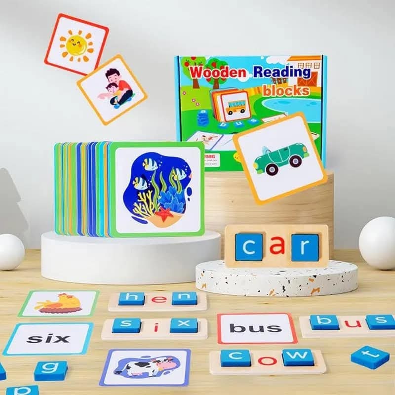 Wooden reading blocks