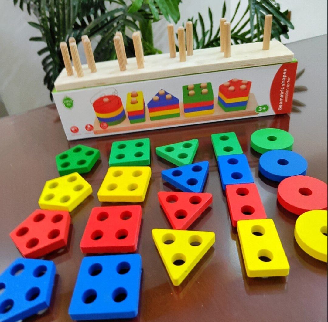 ترتيب اشكال هندسيه متعدد ٥*١ الحجم الكبير 🩷