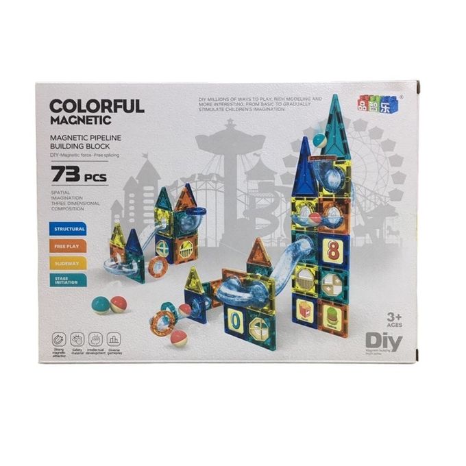 تركيبات البناء المغناطيسية - 73 قطعة