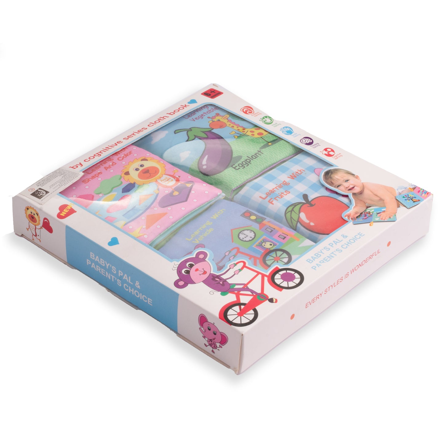 كتب قماش انجليزي في علبة بيضاء - 4 كتب