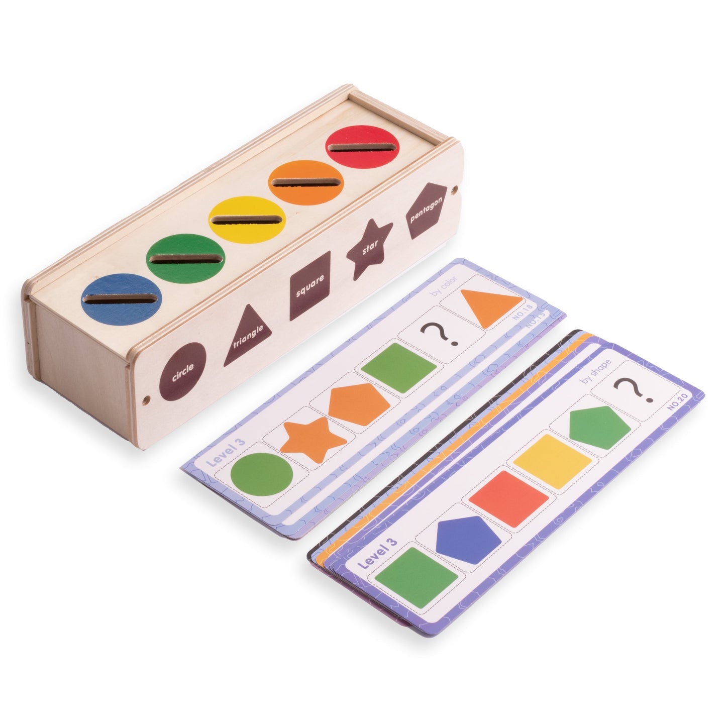 لعبة تصنيف الأشكال والألوان الخشبية