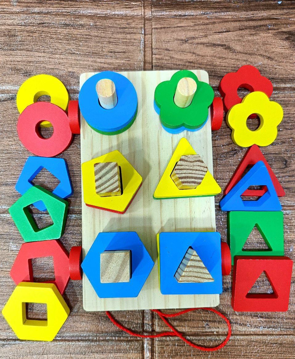 🧩🚗 بورد مطابقة الاشكال الهندسية   🌈👶✨