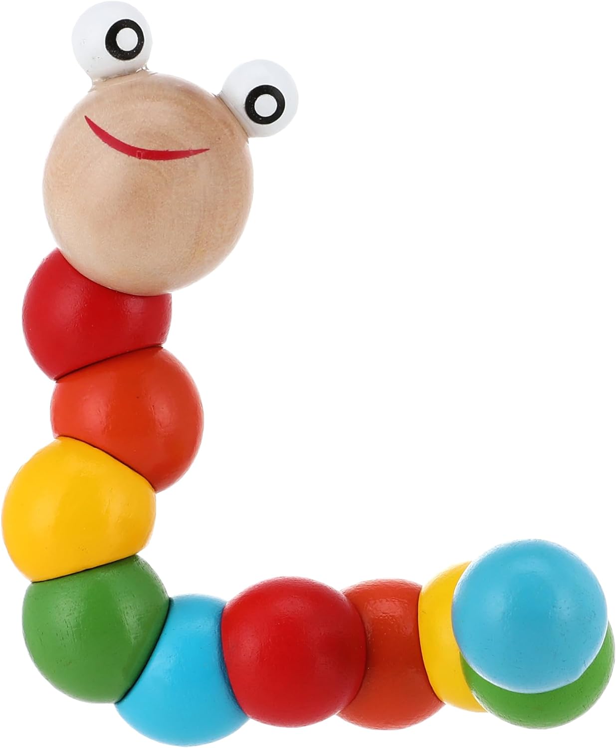 لعبة الدوده الخشبية الملونة