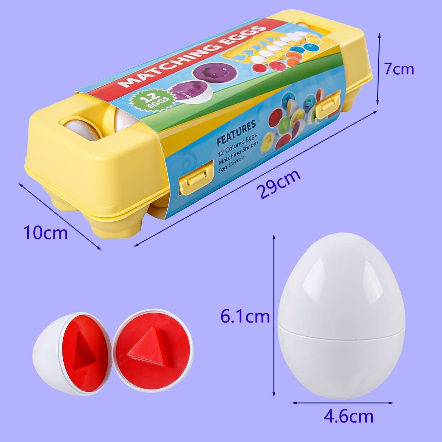 بيض مطابقة في علبة – 12 قطعة