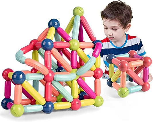 مجموعة أعواد البناء المغناطيسية للأطفال - 42 قطعة