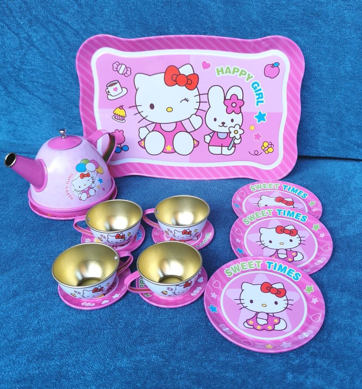 🌸🌸طقم شاي معدن كيتي🌸🌸