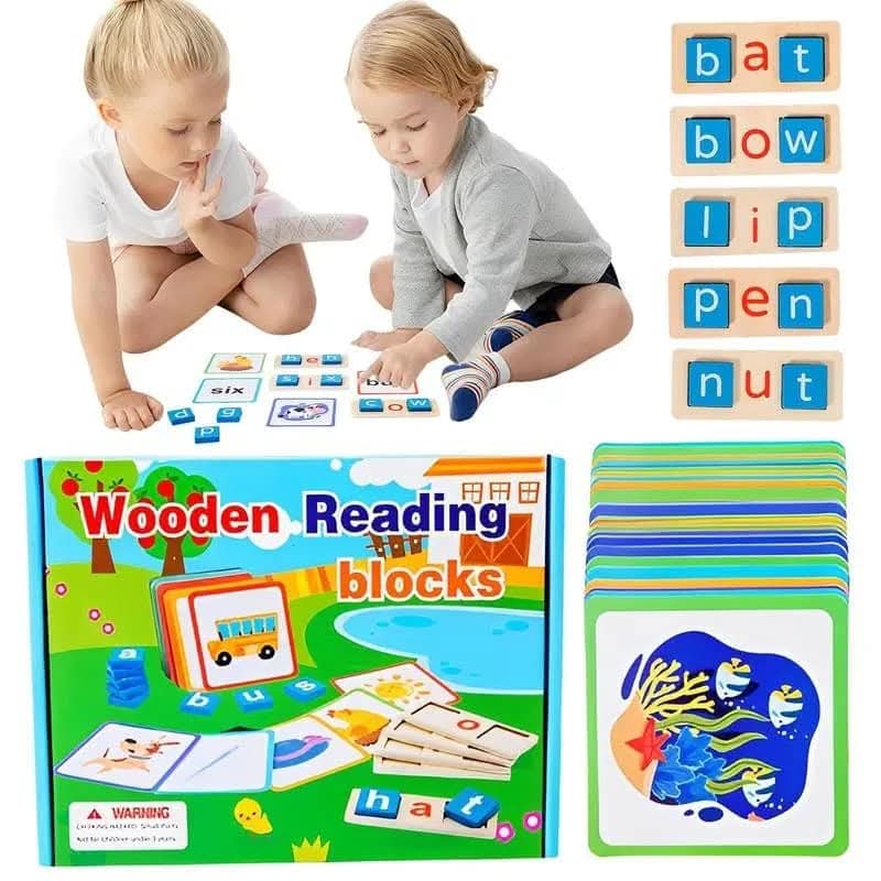 Wooden reading blocks