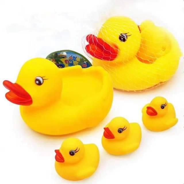 بطة مع اولادها