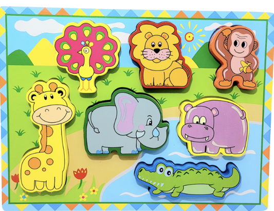 بازل مطابقة اشكال غابة مع طاووس